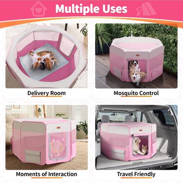 Летячий вольєр для котів, розкладний вольєр для котів, клітка-вольєр для котів, ігровий вольєр для кошенят, рожевий котячий вольєр для дому та вулиці, XL