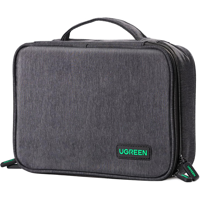 UGREEN Electronics Travel Cable Bag Universal Travel Cable Organizer Electronics Accessories Case 2-Layer Large Electronics Accessories Bag for Cables, Charger, Power Bank, Tablet