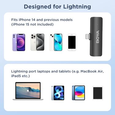 Мікрофон петличний Boya BY-V4D бездротовий для iPhone 15, Android, смартфонів, відеозйомки, подкастів, YouTube
