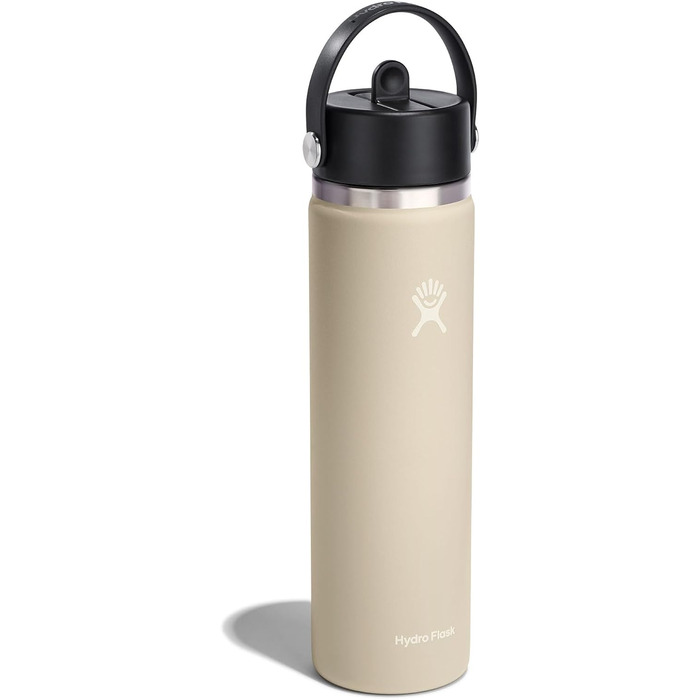 Hydro Flask - Water Bottle (32 oz) - Vacuum Insulated Stainless Steel Water Bottle with Flex Straw Lid - Wide Mouth - (Oat, 710 ml)