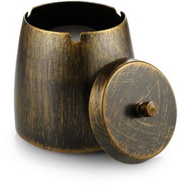 Преміум попільничка Windaschenbecher з кришкою з нержавіючої сталі, велика, захищена від вітру та дощу для вулиці та дому, попільничка на стіл, колір бронзовий