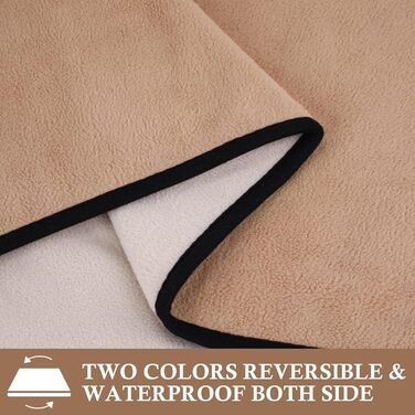 Водонепроникний коврик для собак PETTOM 152x127см, м'який коврик для великих і маленьких собак, захисний коврик для дивану, ліжка, автокрісла, меблів - 30°C, (L, Коричневий верблюд)