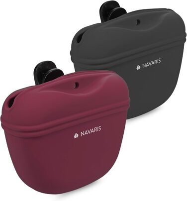 Набір з 2 Silikon Futterbeutel Navaris для собак - 2шт. Сумки для ласощів, корму, води (сірий & червоний)