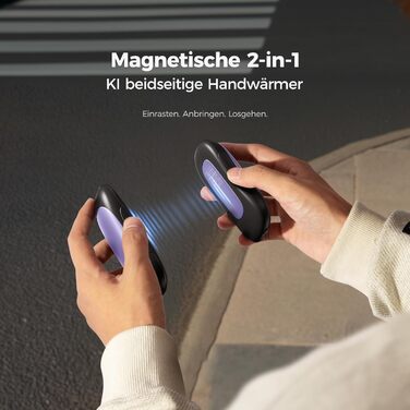 Електричні грілки для рук OCOOPA 2 шт., 10000mAh Powerbank, USB, 4 режими, до 58°C, для чоловіків, ідеально для гольфу, полювання та кемпінгу, UT3 PRO (Чорний/Фіолетовий)