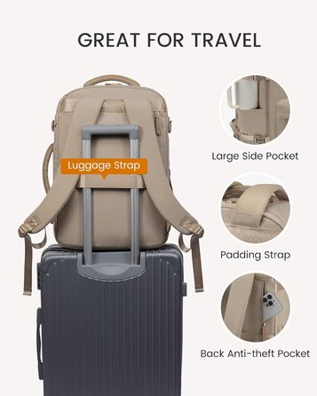 LOVEVOOK Рюкзак для ручної поклажі, жіночий, 45L, для ноутбука 17.3