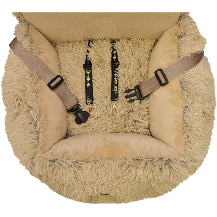 Автокрісло для собак та котів Bella Teddy, чорне, з штучної шкіри, 55x55 см, універсальне, миється