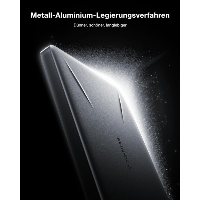 TORRAS MagPro Power Bank 5000mAh: Бездротова М'ягка Зарядна Батарея для iPhone з MagSafe, USB-C, Сірий