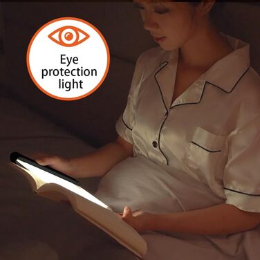 Світлодіодна плоска лампа для читання книг HOTUT Lightwedge, портативне LED-світло для книг з захистом очей, чорна