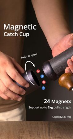 Кавомолка ручна 1Zpresso J-Ultra, сірий колір, конічні жорна, складний руків'я, магнітний контейнер 40г, регулювання помелу, швидка кавомолка для еспресо