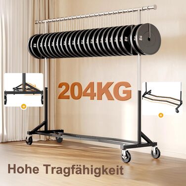 Подвійний вішак для одягу на колесах Hokeeper, розсувний (155-215x45.5x165-180см)