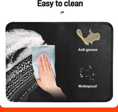 Термостійкий килимок 40 x 45 см - захист від нагріву для фритюрниці, стільниці, масло- та водовідштовхувальний, легко миється, чорний, 1 шт.