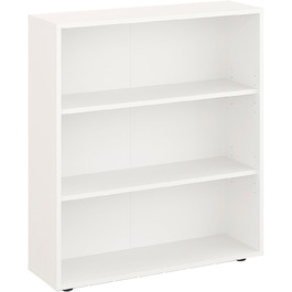 Білий книжковий стелаж KOMTO Regal 80 см, 3 рівні, з регульованими полицями, 80x90x24 см, універсальний для зберігання