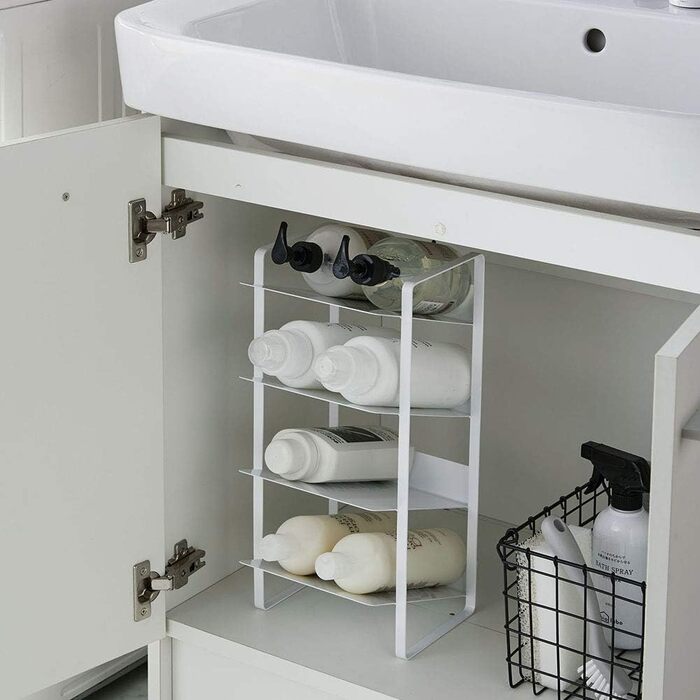Yamazaki 4304 Tower Bottle Rack, White, Steel, Minimalist, 20 x 20.5 x 40 cm