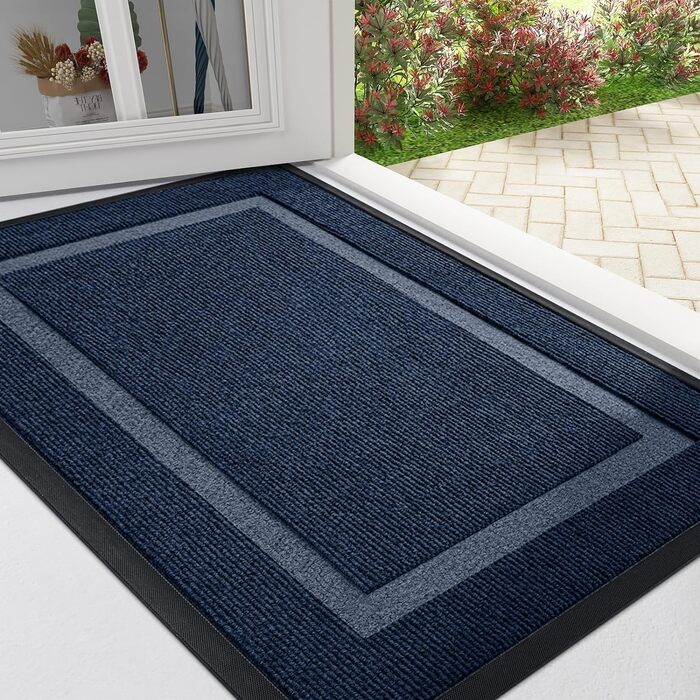 Килимок для дому та вулиці Homaxy, антиковзаючий, миючий, 40x60 см / 43x76 см, Navy Blue