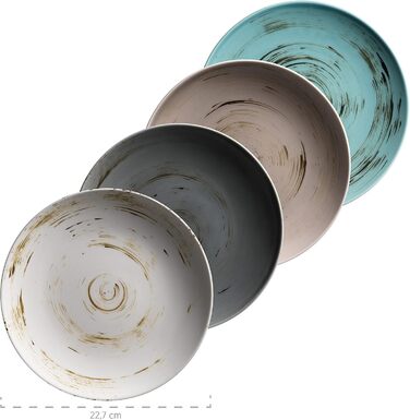 Набір кавових чашок MÄSER Derby Premium для 4 осіб, 12 шт. (з підставками), гастрономічна якість, сучасний дизайн, пастельні кольори