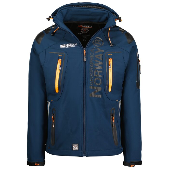 Чоловіча outdoor куртка Geographical Norway Tangata — функціональна вітро- та водонепроникна куртка для активного відпочинку, колір Marine orange, розмір S