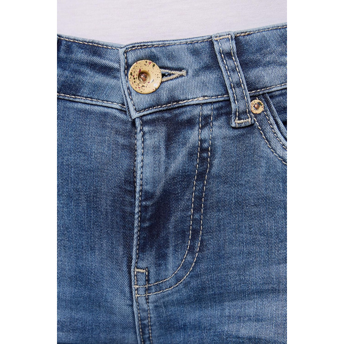 Джинси жіночі SOCCX Regular Fit: зручний стрейч-денім, прямі штанини, середня посадка, блакитний вінтаж 27W/34L