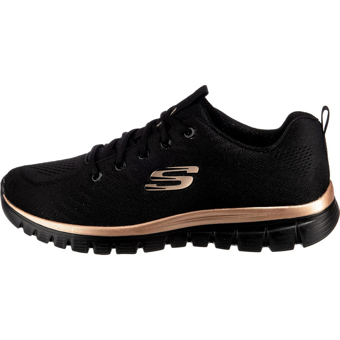 Жіночі кросівки Skechers Graceful Get Connected 37 EU, чорні з рожево-золотим оздобленням