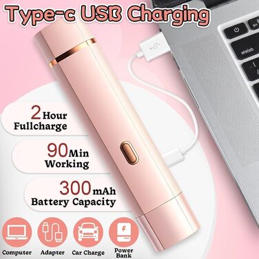 Електричний триммер для інтимної зони для жінок 2-в-1, вологостійкий (IPX7), для обличчя, рук, ніг, тіла та зони бікіні (рожевий)