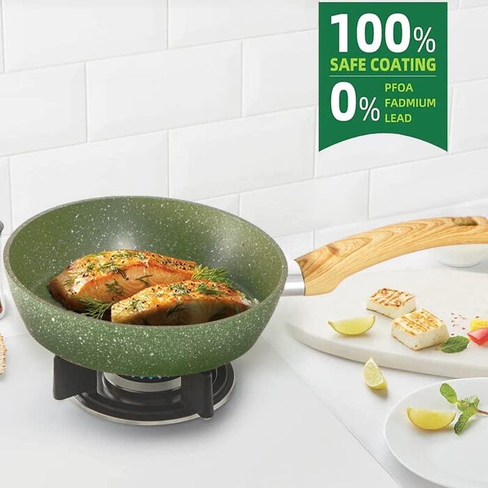 Набір каструль Kitchen Academy Induktion: 12 предметів з емальованого граніту, антипригарне покриття, PFOA та PFOS-free