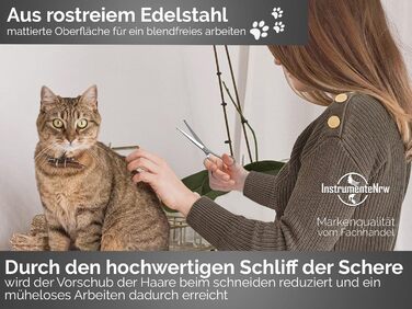 Ножиці для стрижки собак та котів Solingen, професійні ножиці для грумінгу з мікрозубом, 16,5 см, Made in Germany