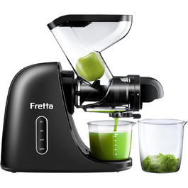 Фреш-прес Fretta Slow Juicer: холодний віджим, 200W, для овочів та фруктів, чорний
