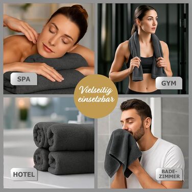 Набір м'яких махрових рушників Class Home Collection Ftee, 100% бавовна, антрацит, 30x50 см, 10 шт.