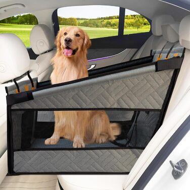 Надійний автокрісло для собак, посилене автокрісло для середніх та великих собак, водонепроникне, неслизьке, з захистом від подряпин, з 3 ременями кріплення