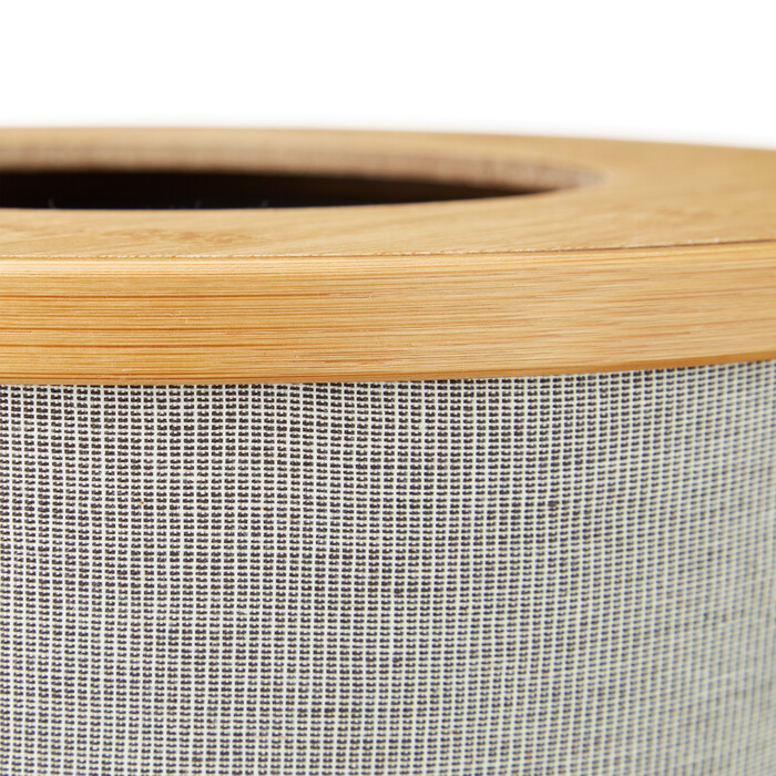 Relaxdays Bamboo Round Waste Bin
