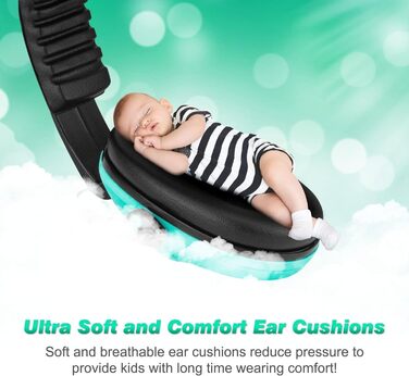 Навушники для захисту від шуму для дітей - комфортні, складаються, для школи, аутизму, сну, навчання, ADHS, феєрверків, концертів (1 шт.), колір м'ята + лайм