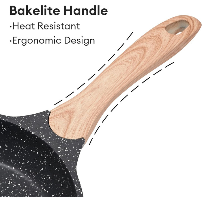 Набір сковорідок JEETEE 6-ти частинний з кришкою, 20/24/28 см, індукційні, з антипригарним покриттям, для всіх плит, PFOA-free (сірий)