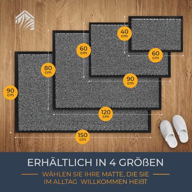 Килимок для взуття Schmutzfangmatte антрацит 40x60 см, водовідштовхувальний, міцний, для приміщень та вулиці