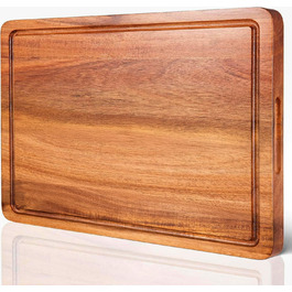 Обрізні дошки COCOBOSS з акації: якісні дошки для кухні 38x25 см з жолобом для соку та зручними ручками