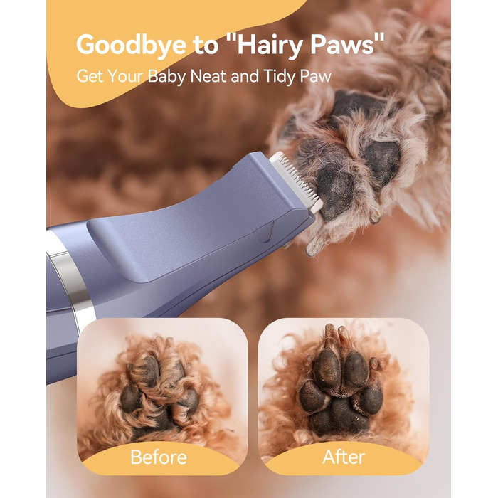 Набір для догляду за шерстю собак Oneisall 4-в-1: триммер, шліфувальник нігтів, IPX7, бездротовий, для собак та котів