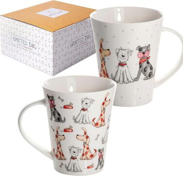 SPOTTED DOG GIFT COMPANY - Coffee mugs with dog motifs - Ceramic coffee cups - for coffee and tea - Gift for dog lovers - Set of 2