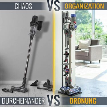 RICOO Vacuum Cleaner Stand Charging Station for Dyson - Compatible with Dyson Cordless Handheld Vacuums V6 V7 V8 V10 V11 - Vacuum Cleaner Holder SH502, 29x22x127 cm, Black Vacuum Cleaner Stand Sh502