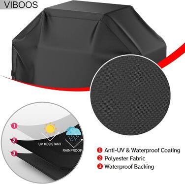 Чохол для гриля VIBOOS 147 см, водонепроникний, стійкий до УФ, для газового гриля Weber, Char-Broil, Nexgrill та інших