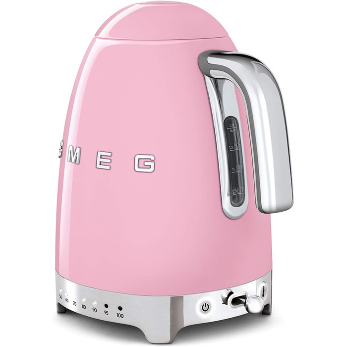 Smeg KLF04PKEU Kettle, 2400W, Metal, 1.7 liters, Pastel Pink Rose