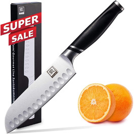 Кухонний ніж Zayiko NAMI Santoku: професійний, 30.5 см, з лезом 17 см з нержавіючої сталі та ергономічною ручкою ABS