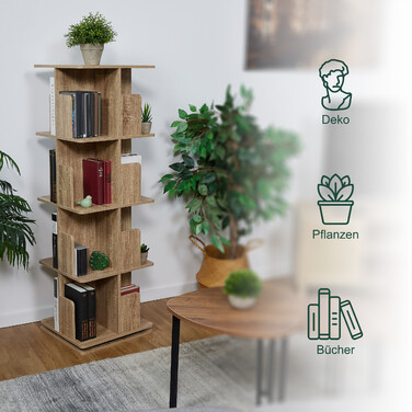 Relaxdays Bookshelf, Square, Wood-Look