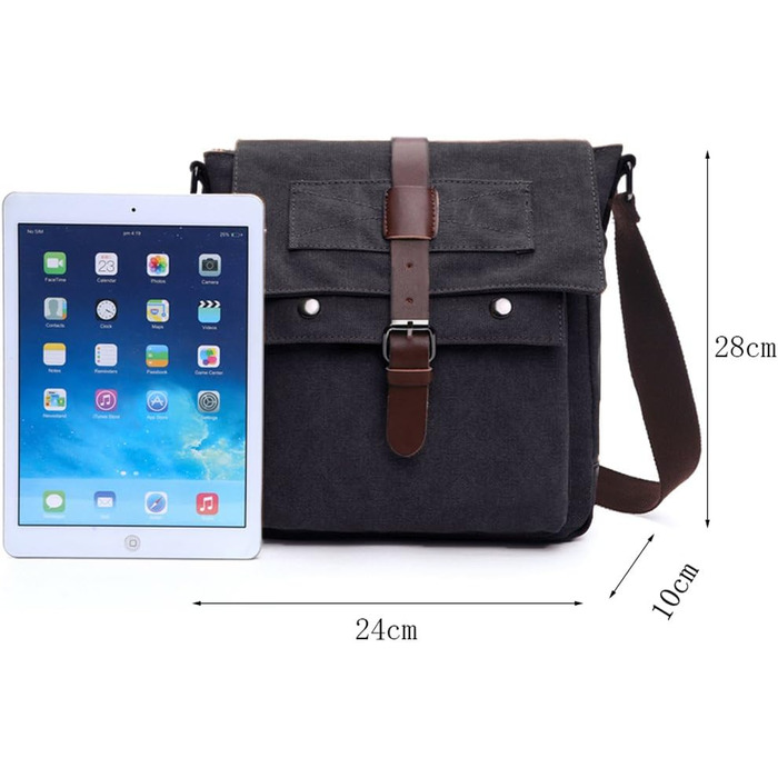 Чоловіча нагрудна сумка OSMIE 16 л, чорна (M) - канвас, для роботи та навчання