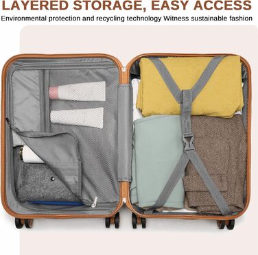 Набір валіз KONO 4 шт. з ABS, TSA-замок, коліщата-двійники, M-L-XL, білий