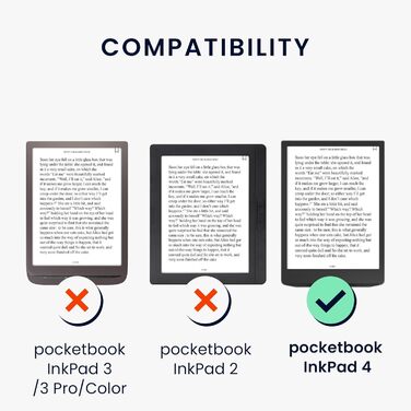 Чохол-книжка kwmobile для Pocketbook InkPad 4/Color 3/Color 2, Vivlio InkPad 4 - Чохол для eReader, Magnolien Taupe Weiß Blaugrau (жінка читає)