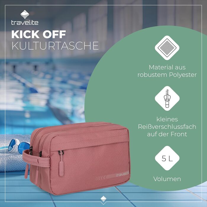 Косметичка для ручної поклажі Travelite Kick Off: практична культбагаж для подорожей та спорту, 26 см, 5 л, антрацит (сірий)