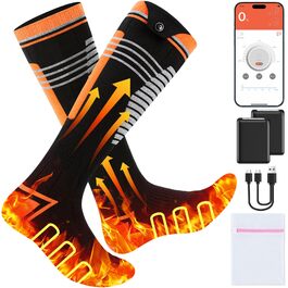 Гріючі шкарпетки для жінок та чоловіків з акумулятором 6000mAh, 9 годин роботи, керування через додаток, 4 режими нагріву, для катання на лижах, полювання, риболовлі, кемпінгу та активного відпочинку