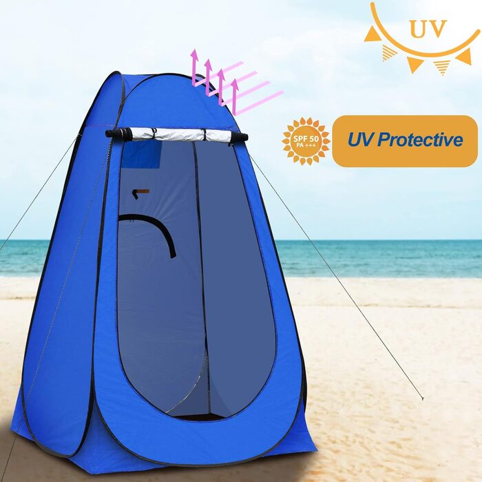 Намет для туалету та душу TUKAILAI для кемпінгу, Pop-Up, 120x120x190 см, блакитний