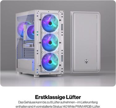 Корпус для ПК Endorfy Arx 700 White ARGB, ATX, загартоване скло, білий