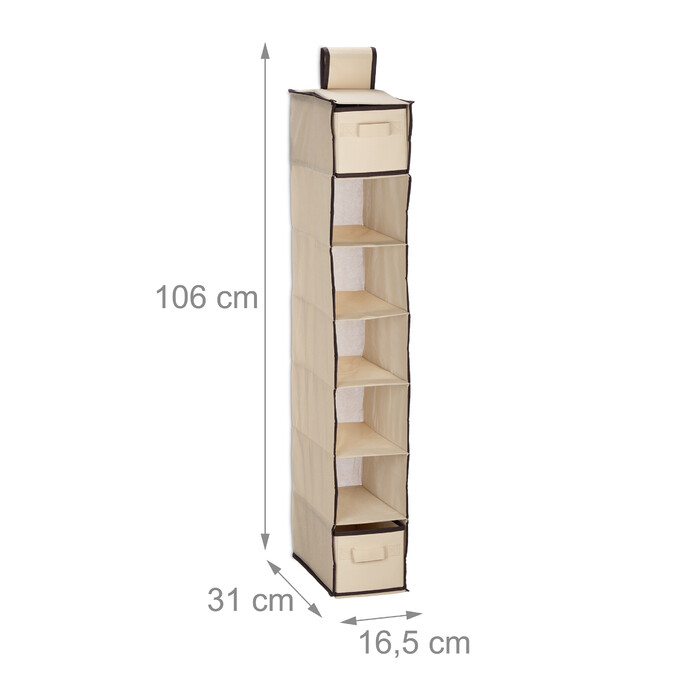 Relaxdays Hanging Shelf Clothes Rack with 7 Compartments