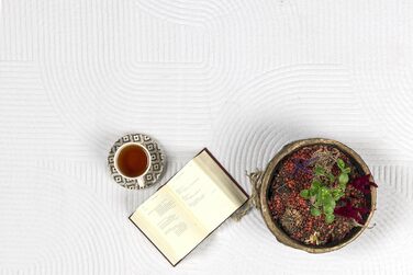 Килим Rio - сучасний та м'який килим для вітальні та спальні з антиковзким покриттям та 3D-ефектом, пухнаста поверхня, легкий у догляді та міцний, білий, 80 x 150 см