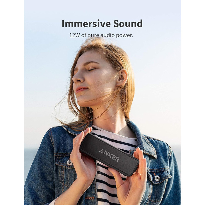 Anker SoundCore 2 Bluetooth колонка: Водонепроникна (IPX7), 24 год, 20м, з мікрофоном, чорна